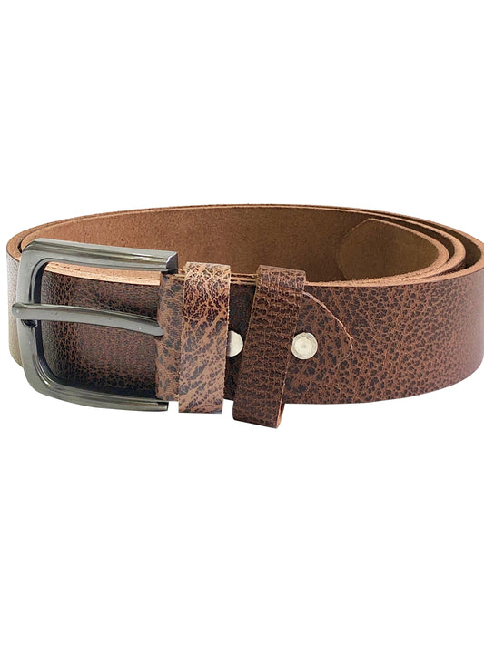 Brown Texture Leather Belt for Men | Casual and Formal wear
