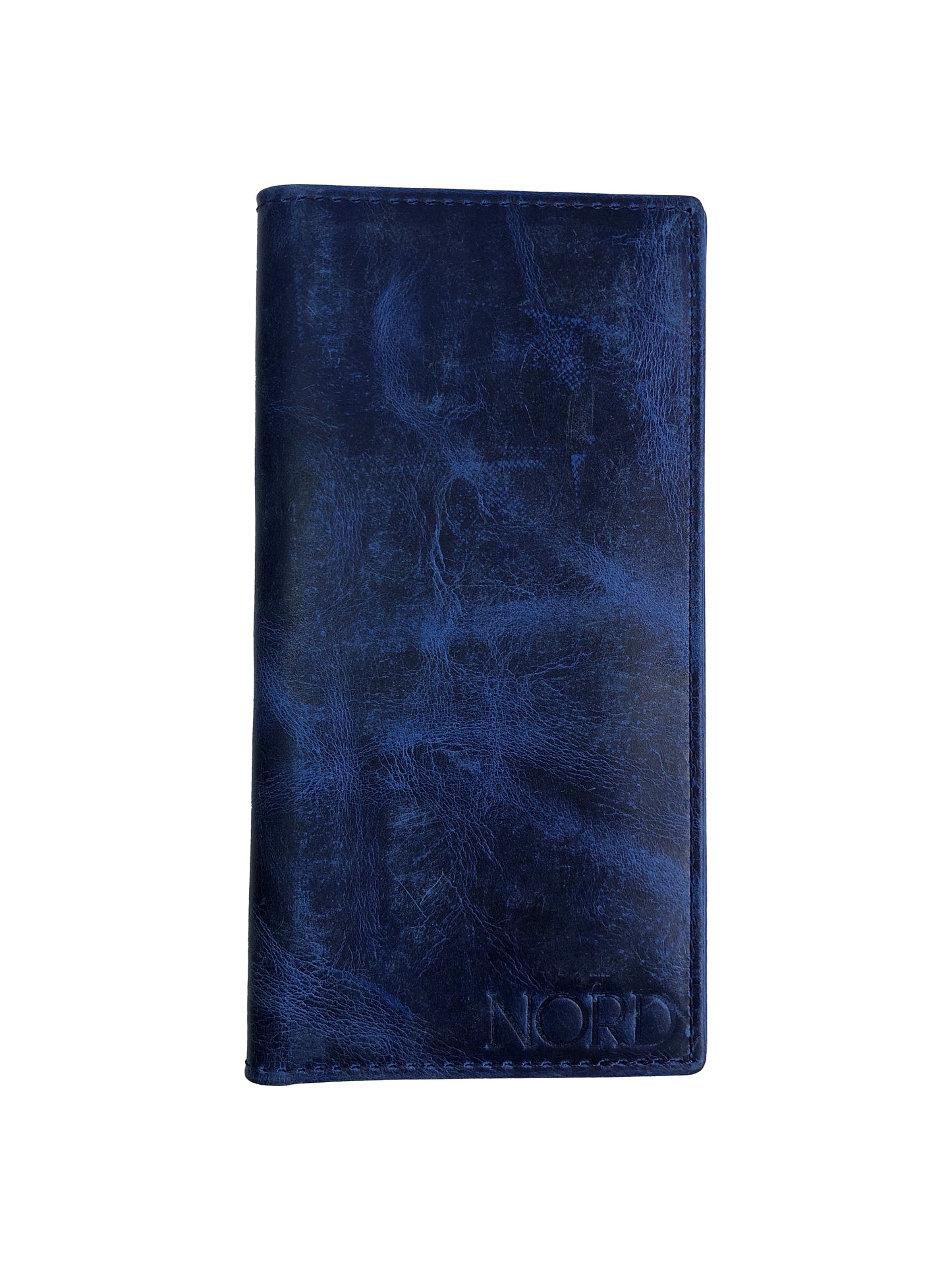 Unisex Long Leather Wallet - Electric Blue