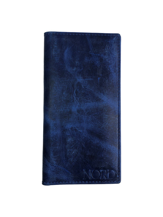 Unisex Long Leather Wallet - Electric Blue