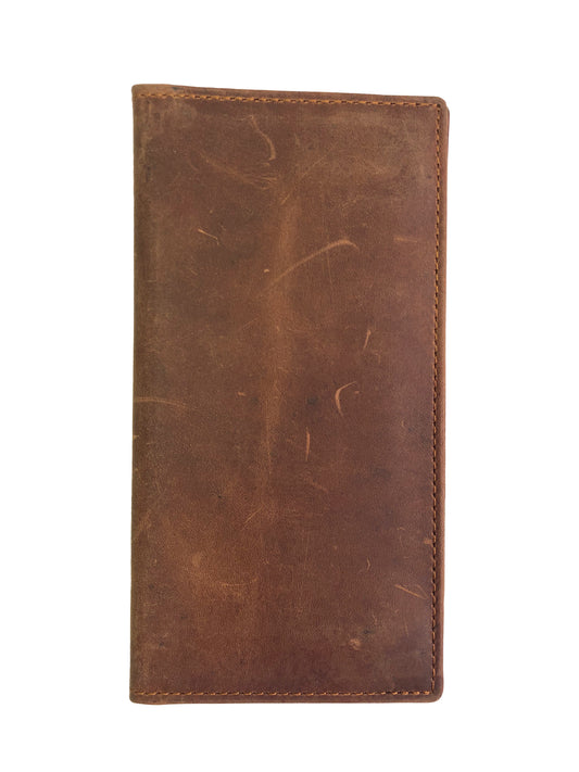 Unisex Long Leather Wallet - Brown