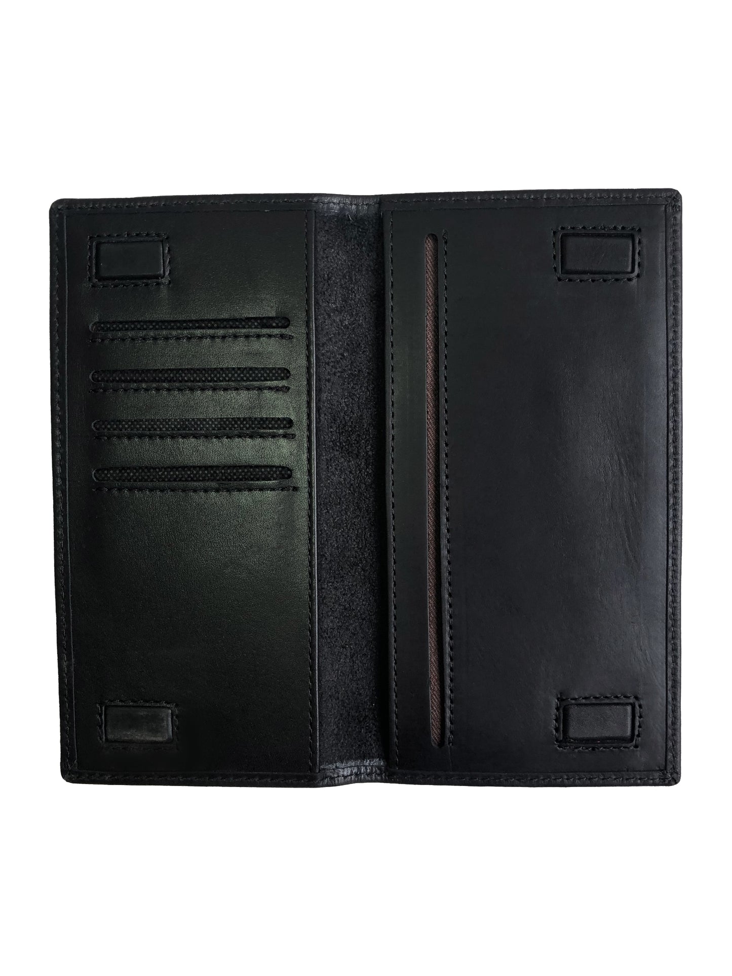 Unisex Long Leather Wallet - Black