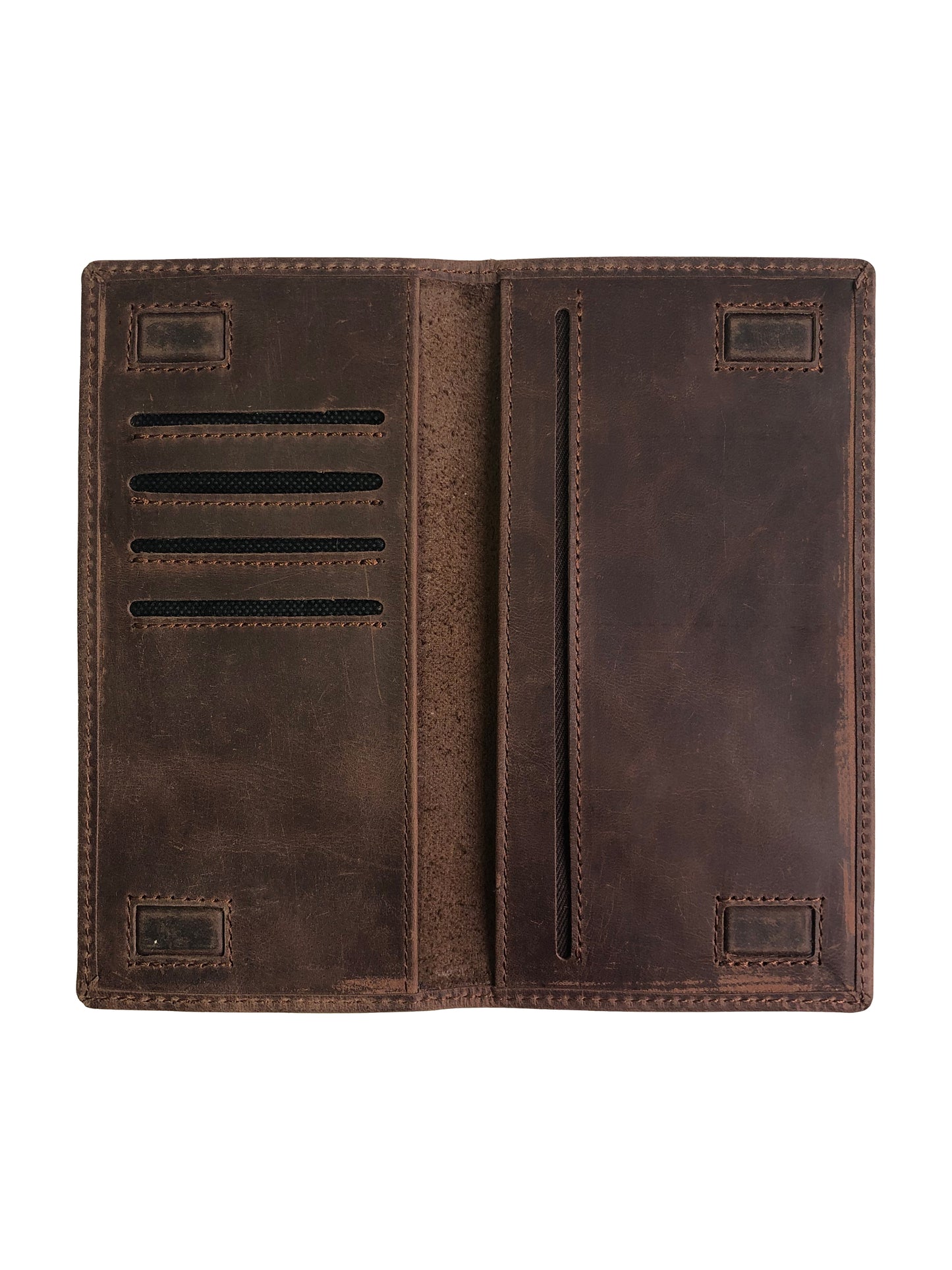 Unisex Long Leather Wallet - Choco Brown